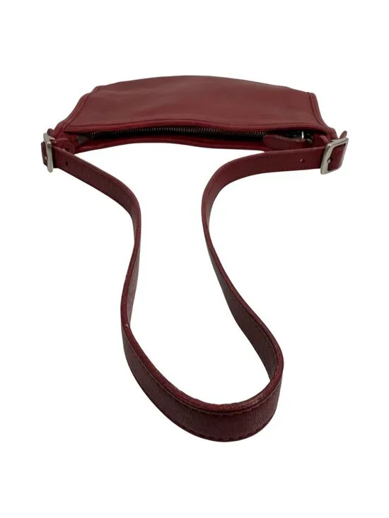 Vintage COACH Andrea 9073 USA Slim Shoulder Bag Red Leather Silver Buckle NO TAG - Picture 11 of 16